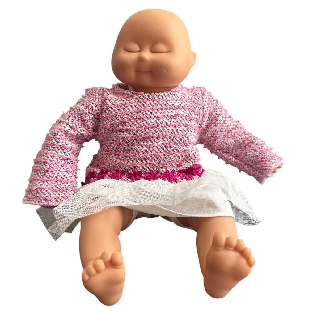 Vintage West Germany Baby Doll Eyes Closed Pink‎ Dress